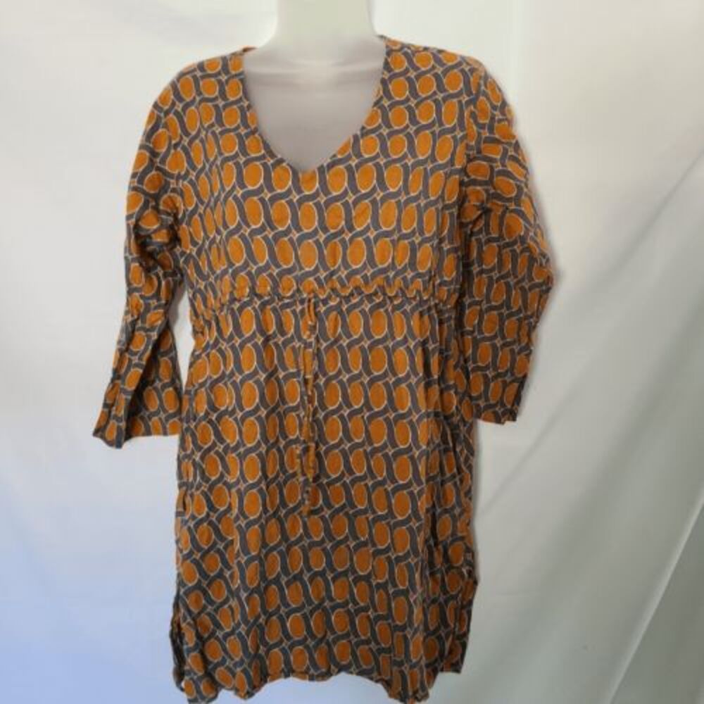 Gretchen Scott Designs Orange Patterned Day Dress‎ Size XS